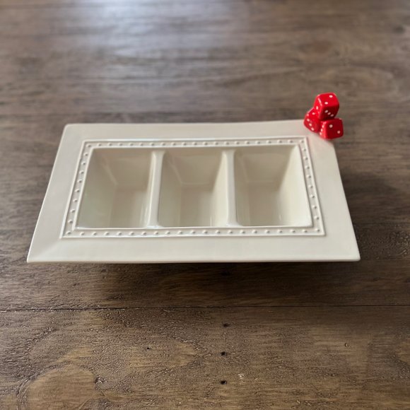 Nora Fleming Dining Nora Fleming Pearl Dot Garnish Dish 3 Section